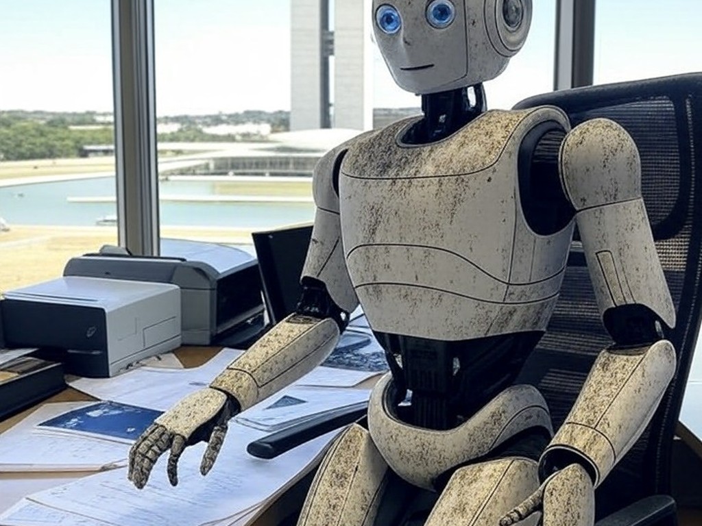 Sala de aula com equipamentos de robótica abandonados em escola no DF, destacando riscos de fracasso em lei aprovada.
