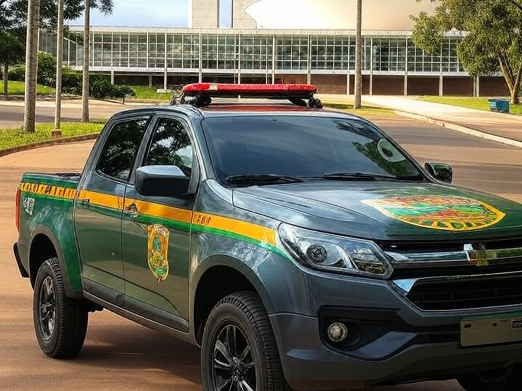 Viatura da PMDF no Setor Comercial Sul de Brasília durante prisão de suspeito de homicídio qualificado.