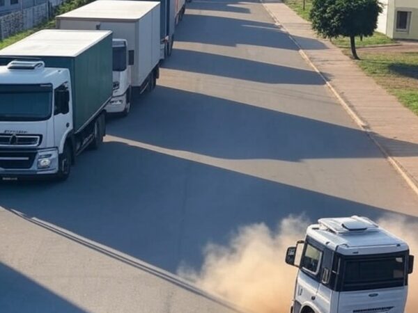 Lixo acumulado e caminhões parados na quadra 24 do Gama, com pragas e problemas de coleta há meses.
