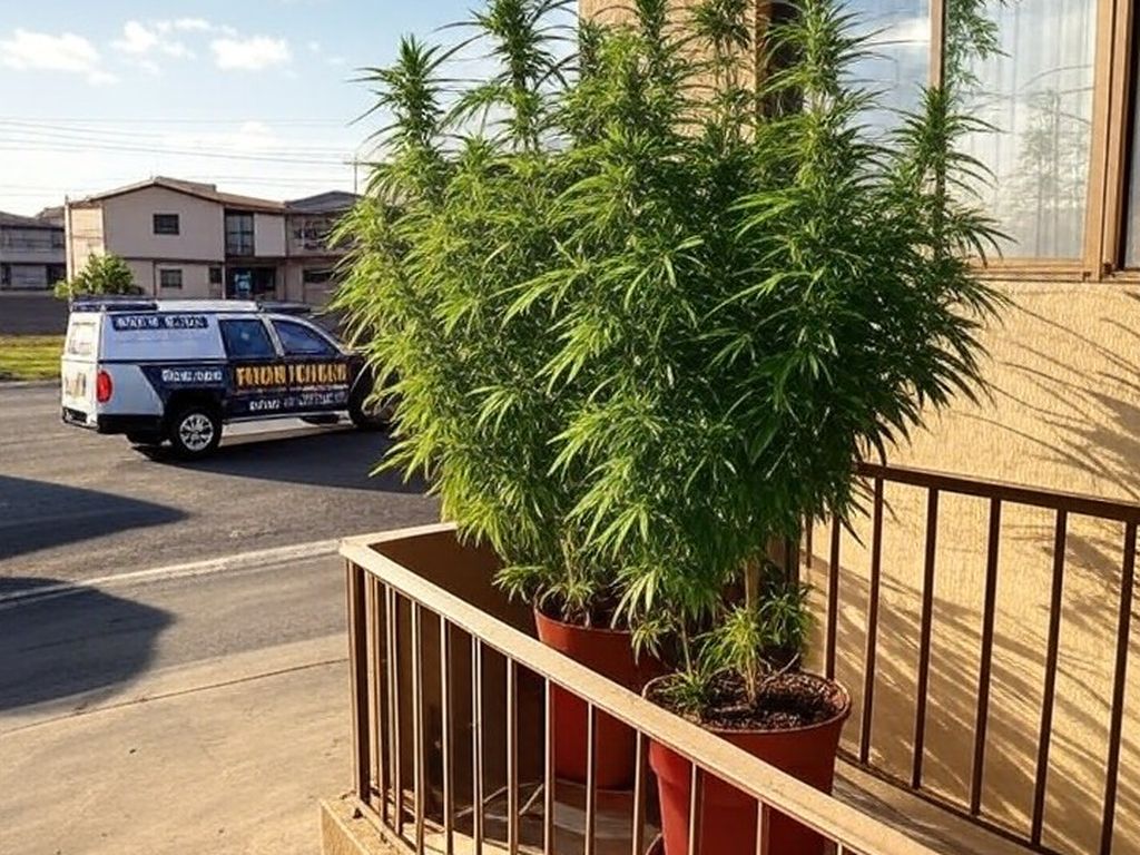Foto de plantas de maconha apreendidas pela PMDF em operação no Itapoã, Distrito Federal.