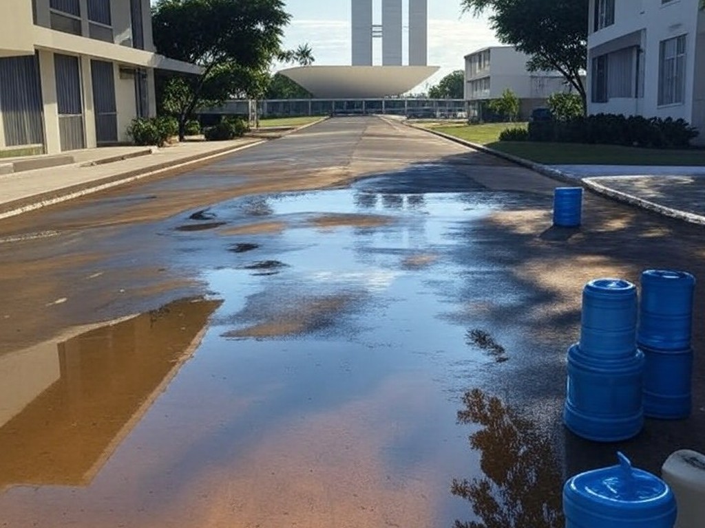 Área residencial limpa em Brasília, simbolizando queda nos casos de dengue no Distrito Federal.