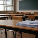 Escola em Brasília com sala vazia e desarrumada, representando falhas na lei de treinamento para identificar abusos no DF.