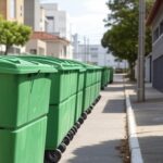 Novos contêineres de lixo instalados em rua do Guará para reforçar limpeza urbana no Distrito Federal.
