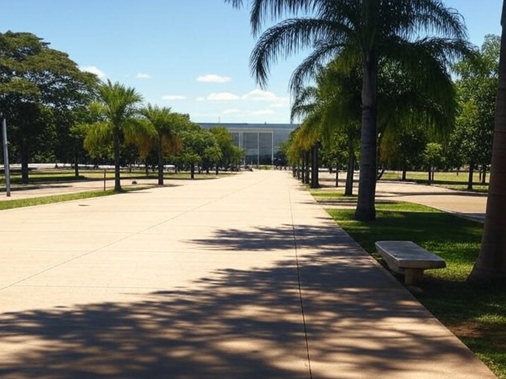 Rua em Brasília com edifícios governamentais, representando criação de cargos para pessoas em situação de rua no GDF.