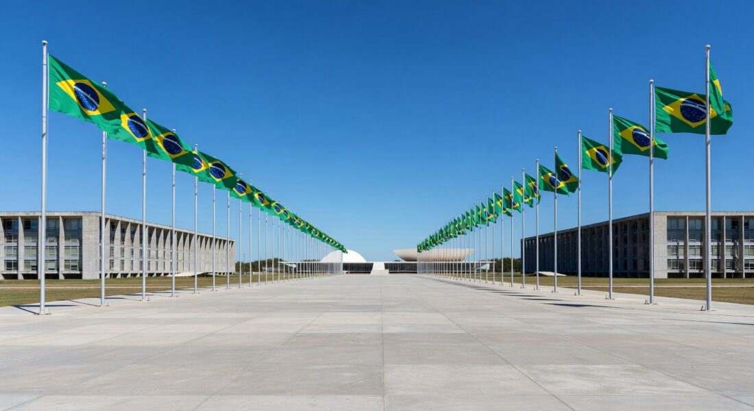 Vista do Congresso Nacional em Brasília representando unificação da direita no DF e apoio a reeleições políticas.
