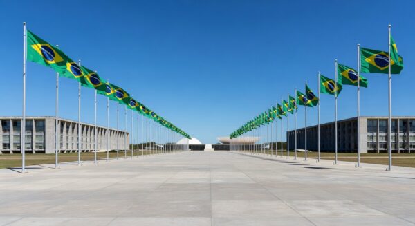 Vista do Congresso Nacional em Brasília representando unificação da direita no DF e apoio a reeleições políticas.