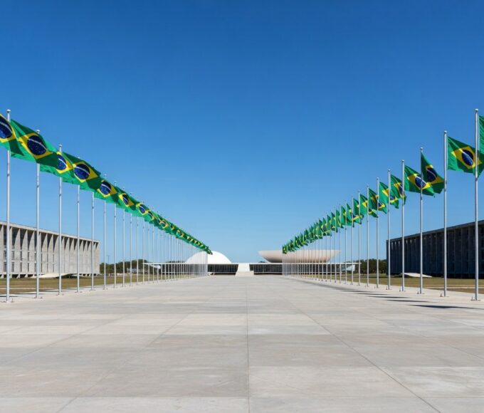 Vista do Congresso Nacional em Brasília representando unificação da direita no DF e apoio a reeleições políticas.