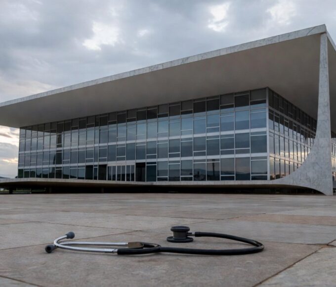 Hospital público deteriorado em Brasília, representando falhas em saúde e segurança no DF.