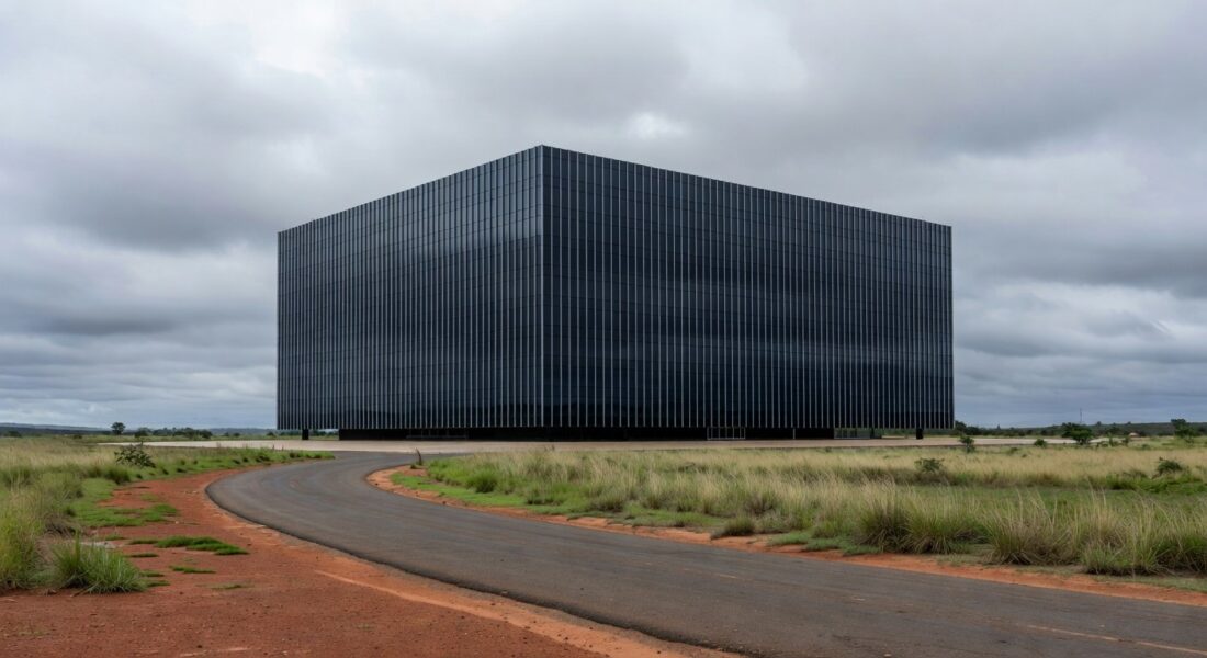 Sede da Caesb em Brasília com bandeira a meio mastro, representando luto pelo falecimento de Marcelo Reis.