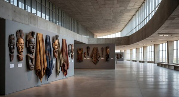 Exposição africana curta na Câmara do DF com artefatos culturais em Brasília