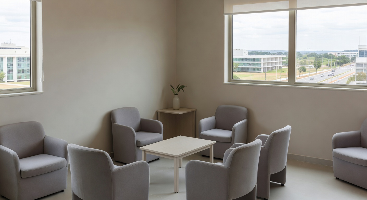 Sala reservada vazia no IML de Brasília para crianças vítimas de violência