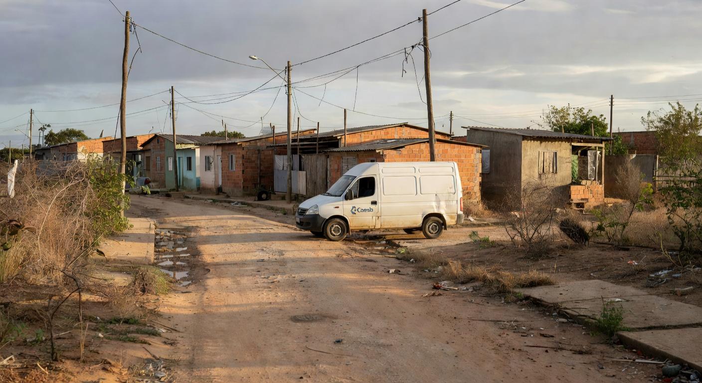 Van itinerante da Caesb em região carente do DF para atendimento