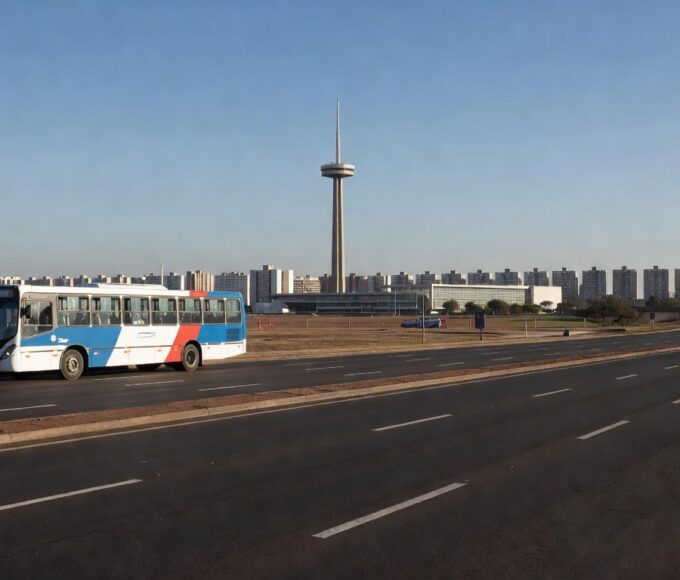 Estação de metrô em Brasília com trens parados durante feriado de Corpus Christi