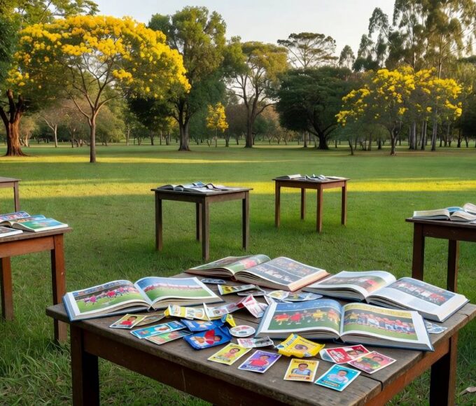 Troca de figurinhas da Copa no Parque da Cidade em Brasília