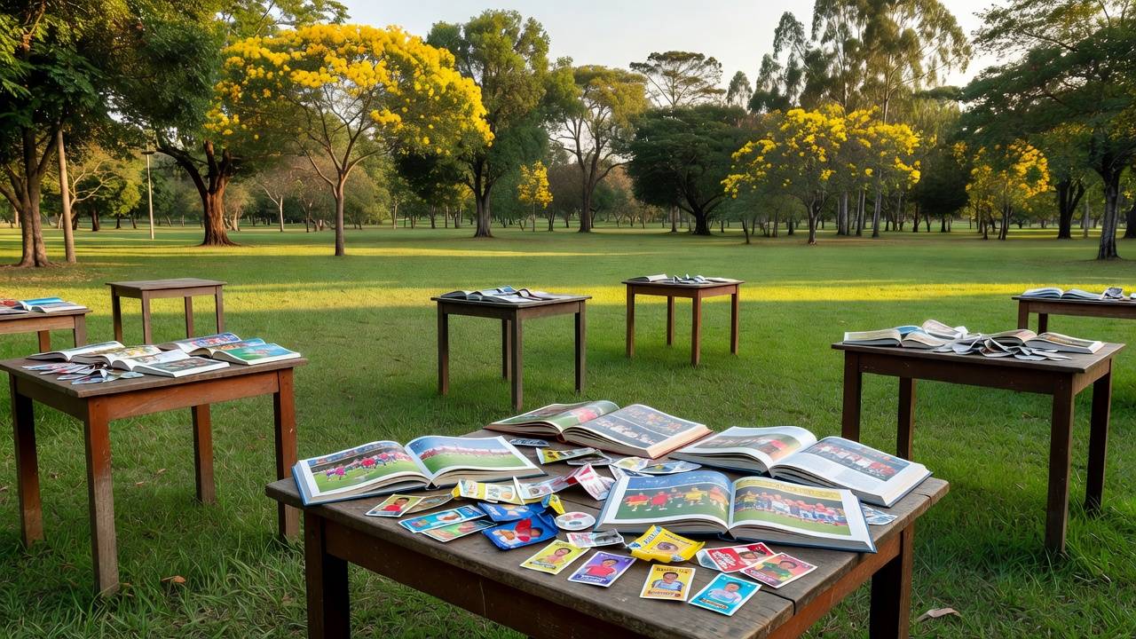 Troca de figurinhas da Copa no Parque da Cidade em Brasília