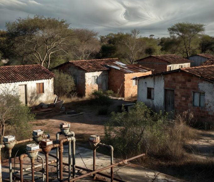 Tubulações de água sendo regularizadas na Fercal pelo Caesb e GDF