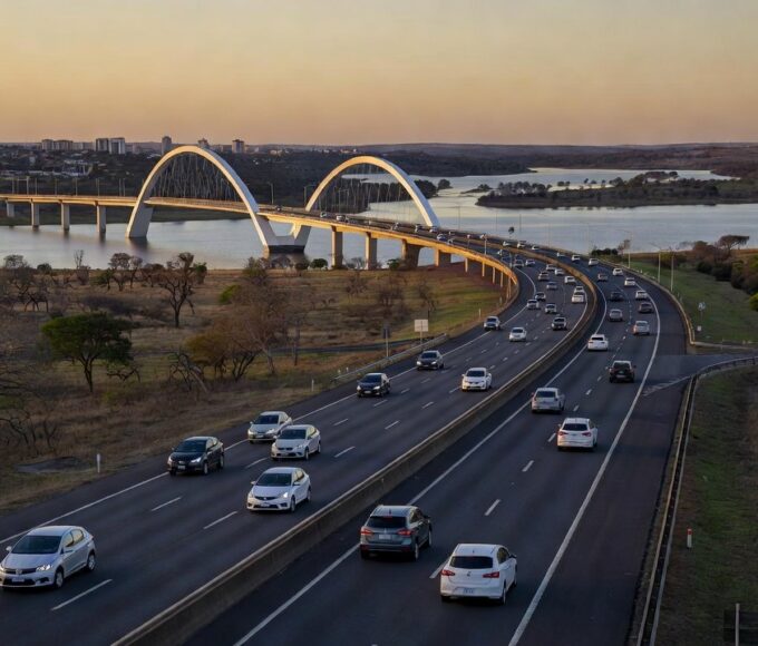 Ponte JK em Brasília com redução de velocidade para 60 km/h na via
