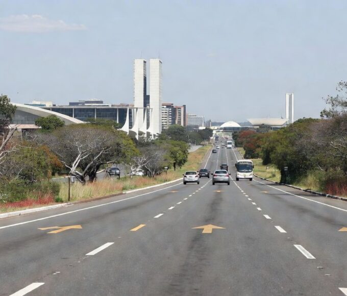 Via JK em Brasília com redução de velocidade de 80 km/h para 60 km/h