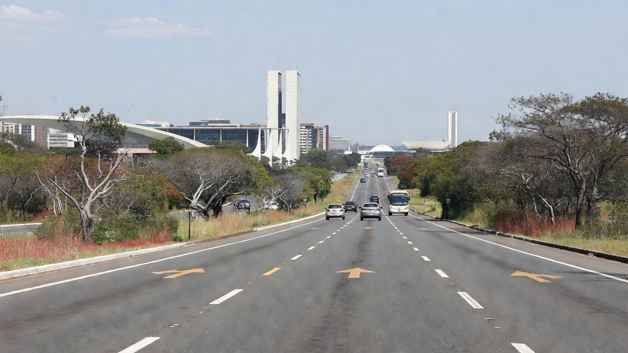 Via JK em Brasília com redução de velocidade de 80 km/h para 60 km/h