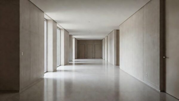 Corredor de edifício comercial em Águas Claras com banheiros comuns
