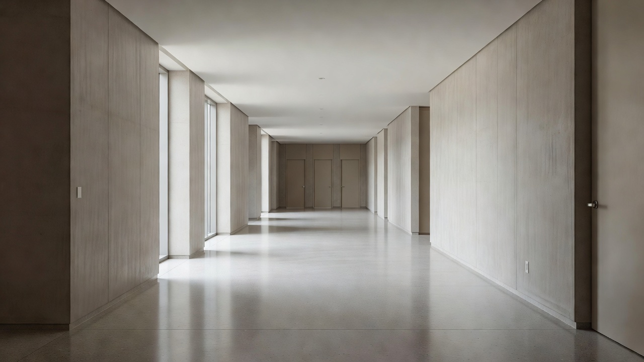 Corredor de edifício comercial em Águas Claras com banheiros comuns