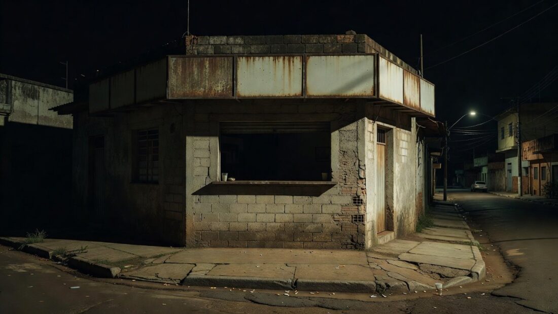 Bar vazio em Vicente Pires, Brasília, local citado em caso envolvendo major da PM-DF