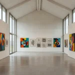 Exposição de obras de arte no TJDFT com pinturas de artistas em situação de rua