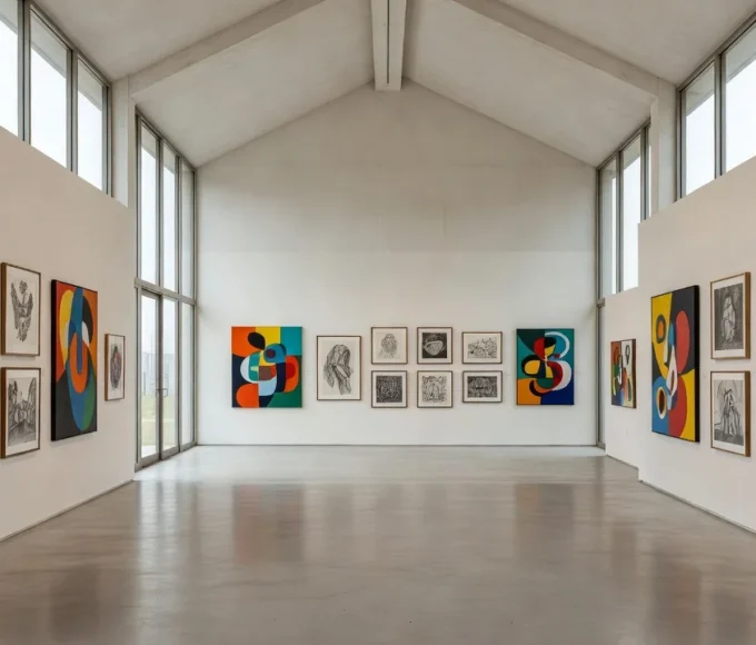 Exposição de obras de arte no TJDFT com pinturas de artistas em situação de rua