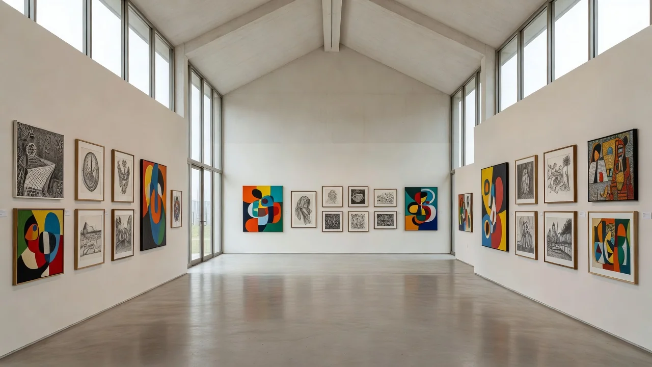 Exposição de obras de arte no TJDFT com pinturas de artistas em situação de rua