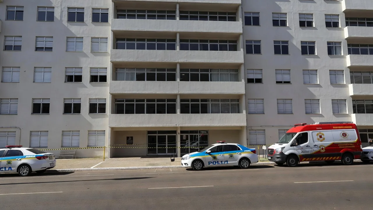 Prédio residencial em Brasília após invasão e refém