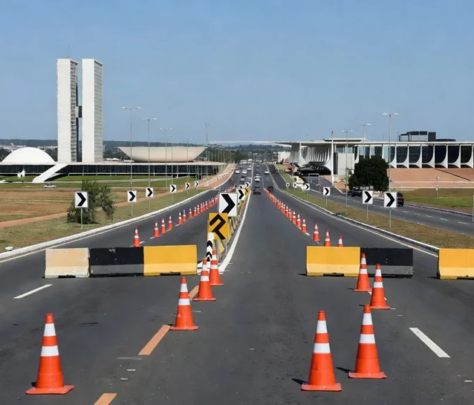 Alterações no trânsito no Plano Piloto em Brasília por eventos no fim de semana