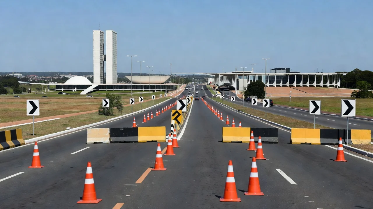 Alterações no trânsito no Plano Piloto em Brasília por eventos no fim de semana