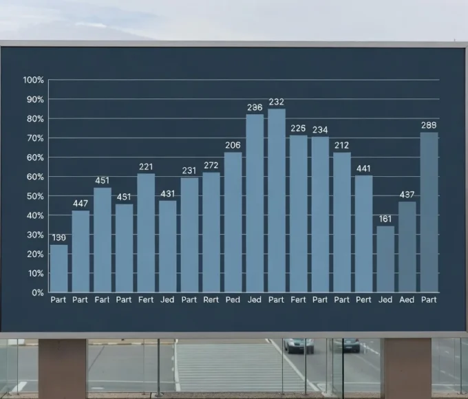 Infografia com barras de pesquisa eleitoral para governo do DF em cores frias