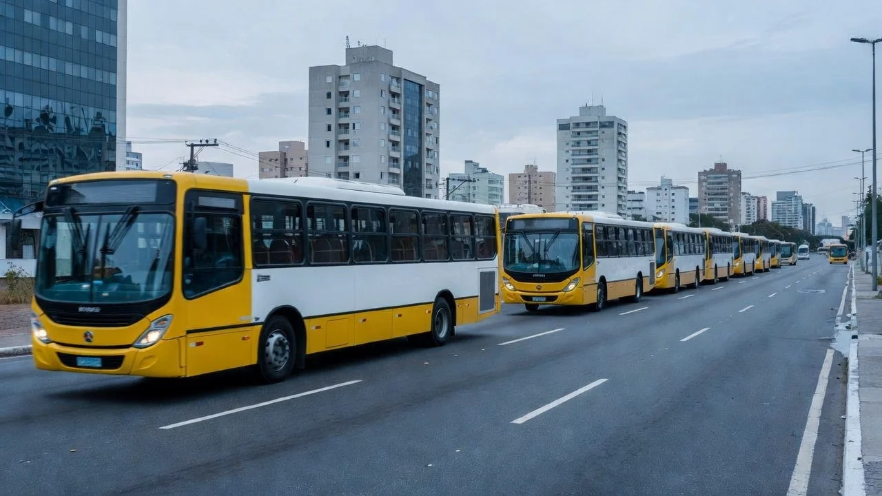 Ônibus do transporte público em Brasília, DF, simbolizando ampliação do sistema.