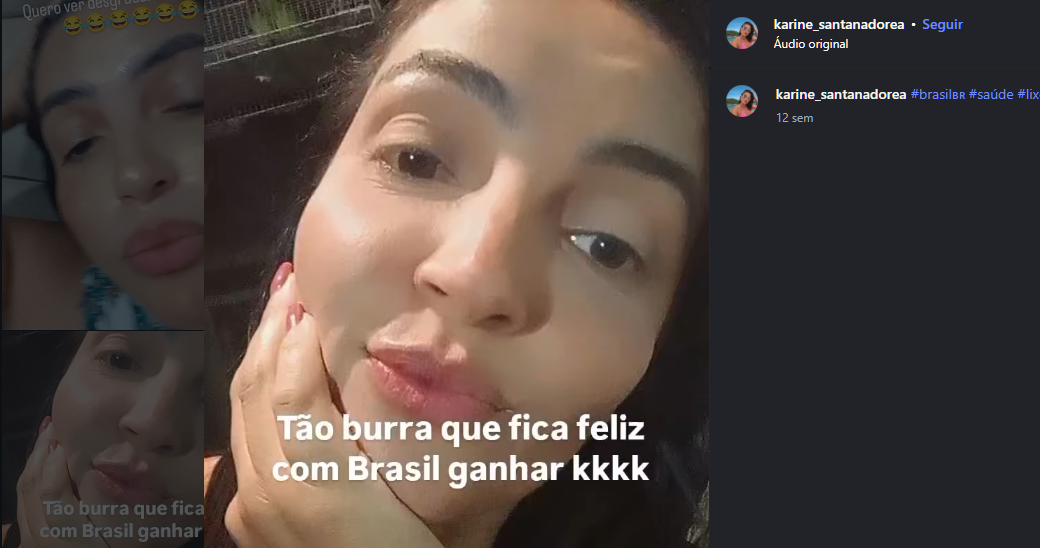 Imagem capturada do perfil de Karine Santana