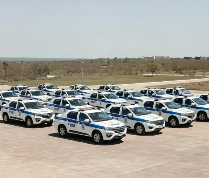 Frota de novas viaturas da PMDF em solenidade em Brasília