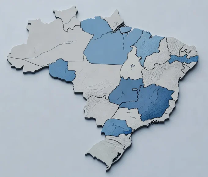 Mapa do Brasil destacando estados com lei seca nas eleições de 2026